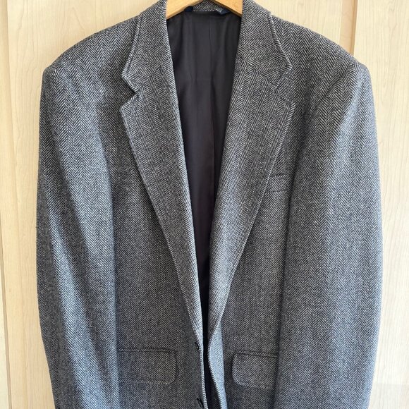 Lands' End Vintage Tweed Blazer Men's 42L Wool & Lambswool 2 Button USA Made - Picture 1 of 9